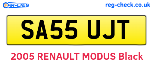 SA55UJT are the vehicle registration plates.