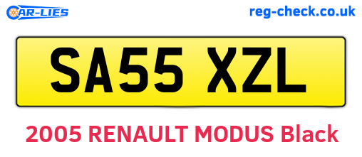 SA55XZL are the vehicle registration plates.