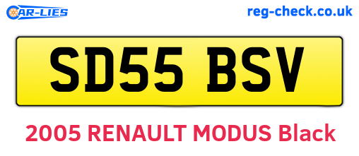SD55BSV are the vehicle registration plates.