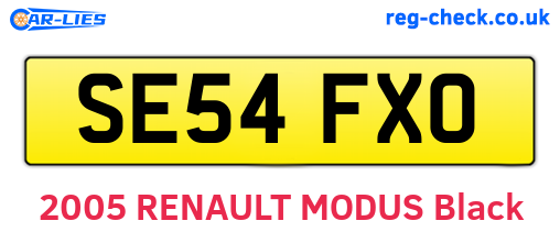 SE54FXO are the vehicle registration plates.