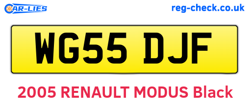 WG55DJF are the vehicle registration plates.