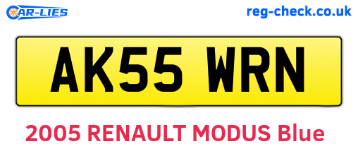 AK55WRN are the vehicle registration plates.