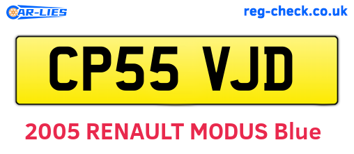 CP55VJD are the vehicle registration plates.