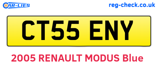 CT55ENY are the vehicle registration plates.