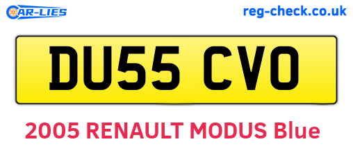 DU55CVO are the vehicle registration plates.