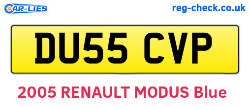 DU55CVP are the vehicle registration plates.