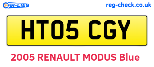 HT05CGY are the vehicle registration plates.