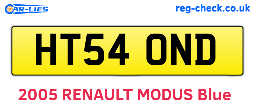 HT54OND are the vehicle registration plates.