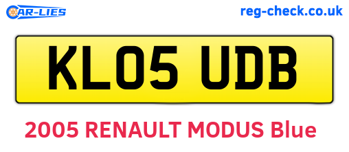 KL05UDB are the vehicle registration plates.
