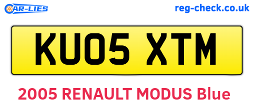 KU05XTM are the vehicle registration plates.