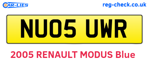 NU05UWR are the vehicle registration plates.