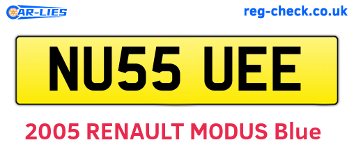 NU55UEE are the vehicle registration plates.
