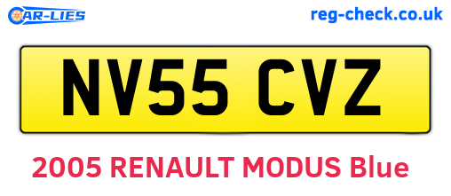 NV55CVZ are the vehicle registration plates.