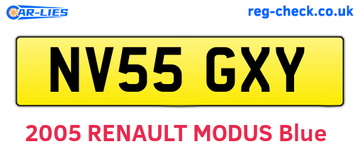 NV55GXY are the vehicle registration plates.