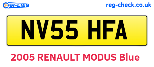 NV55HFA are the vehicle registration plates.