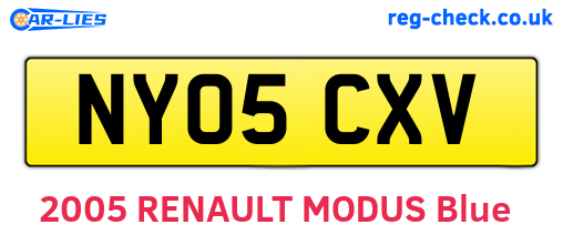 NY05CXV are the vehicle registration plates.