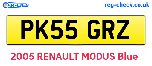 PK55GRZ are the vehicle registration plates.