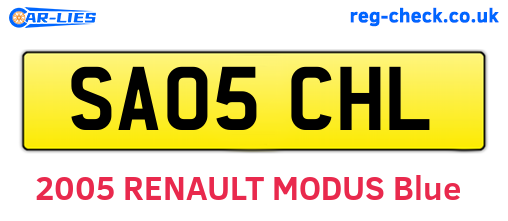 SA05CHL are the vehicle registration plates.
