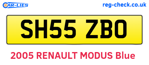 SH55ZBO are the vehicle registration plates.