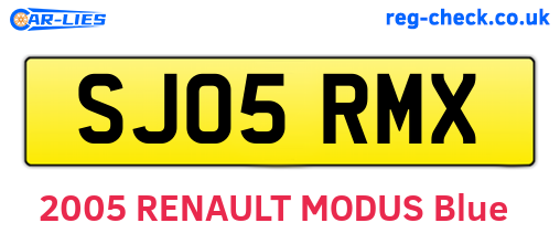 SJ05RMX are the vehicle registration plates.