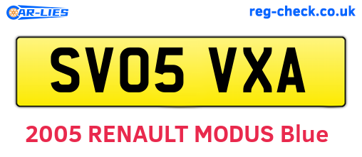 SV05VXA are the vehicle registration plates.