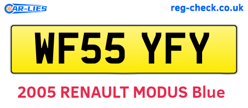 WF55YFY are the vehicle registration plates.