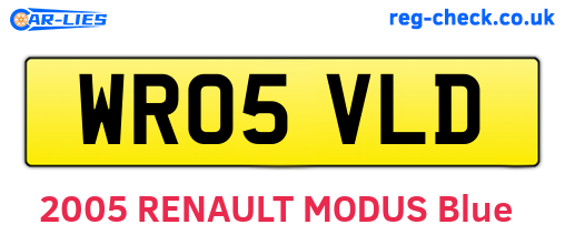 WR05VLD are the vehicle registration plates.