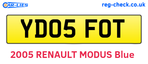 YD05FOT are the vehicle registration plates.