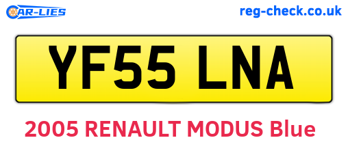 YF55LNA are the vehicle registration plates.