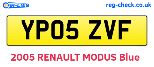 YP05ZVF are the vehicle registration plates.