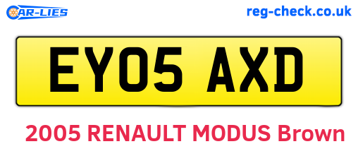 EY05AXD are the vehicle registration plates.