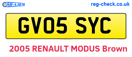 GV05SYC are the vehicle registration plates.