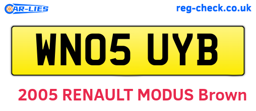 WN05UYB are the vehicle registration plates.