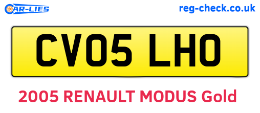 CV05LHO are the vehicle registration plates.