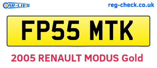 FP55MTK are the vehicle registration plates.