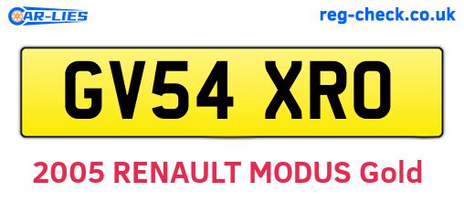GV54XRO are the vehicle registration plates.