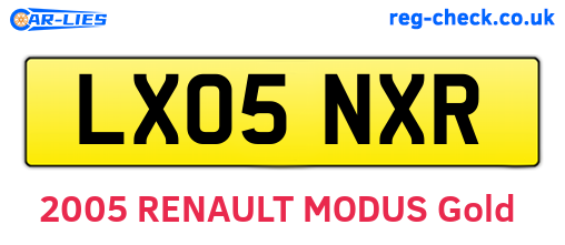 LX05NXR are the vehicle registration plates.