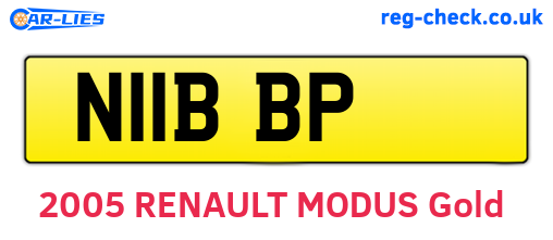 N11BBP are the vehicle registration plates.