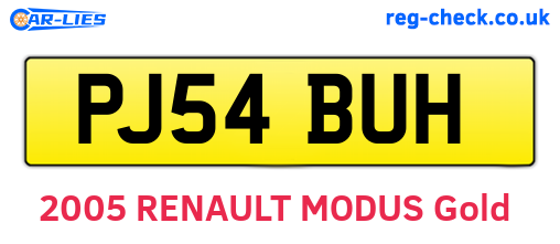 PJ54BUH are the vehicle registration plates.