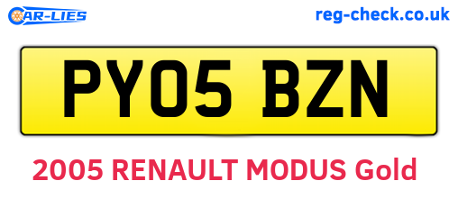 PY05BZN are the vehicle registration plates.