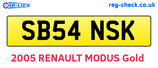 SB54NSK are the vehicle registration plates.