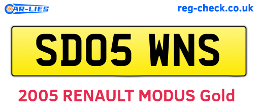 SD05WNS are the vehicle registration plates.