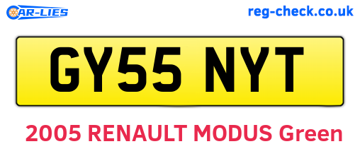 GY55NYT are the vehicle registration plates.