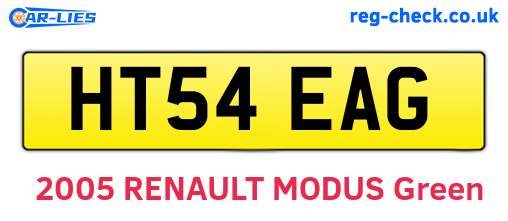 HT54EAG are the vehicle registration plates.