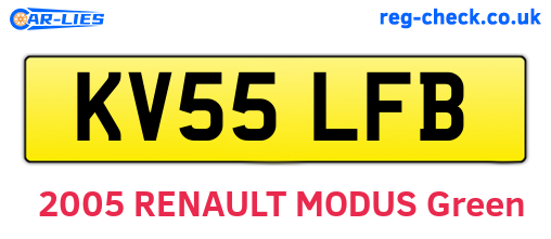 KV55LFB are the vehicle registration plates.