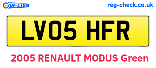 LV05HFR are the vehicle registration plates.