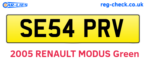 SE54PRV are the vehicle registration plates.
