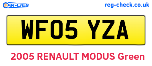 WF05YZA are the vehicle registration plates.