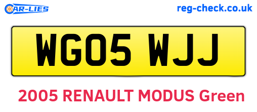 WG05WJJ are the vehicle registration plates.