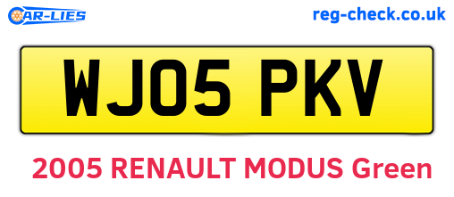 WJ05PKV are the vehicle registration plates.